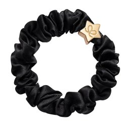 By Eloise London Gold Star Silk Scrunchie цвят Black