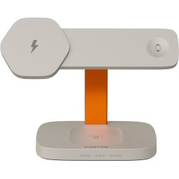 CANYON Wireless Charging Station Hexagon 310 3in1 LightGrey/Orange
