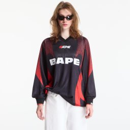 Джърси A Bathing Ape Ape Flame Monogram Jacquard Logo Relaxed Fit Football Jersey UNISEX Black XL