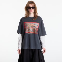 Тениска Off-White Flowers Field Skate Tee UNISEX Fade Out Black High Risk Red M