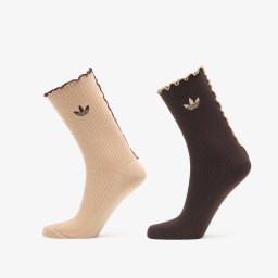 Чорапи adidas Ruffle Crew Socks 2 Pairs Magic Beige/ Aurora Coffee M