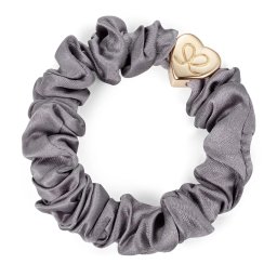 By Eloise London Gold Heart Silk Scrunchie цвят Grey
