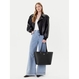 Tommy Hilfiger Дамска чанта Th Emblem Tote AW0AW15178 Черен