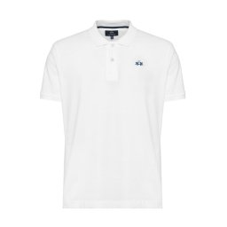 La Martina Тениска с яка и копчета BPMP01 PK031 Бял Regular Fit