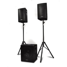 Ibiza Cube 1812, PA 2.1 комплект, 1 x активен субуфер, 2 x сателита, 2 x статива, 1200 W (BD-CUBE1812)