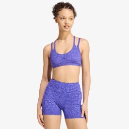 Сутиени adidas Optime Workout Snake Strappy Light Support Bra Solar Purple/ Pure Purple S