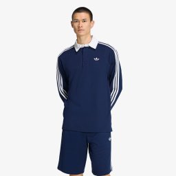 Тениска adidas 3-Stripes Rugby Longsleeve Polo Night Indigo S