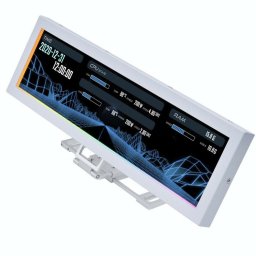 Дисплей за компютърна кутия Lian Li Universal Screen US88v1 SM088W, 8.8" 1920x480 60Hz IPS екран, ARGB ъглова подсветка, USB, бял