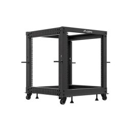 Lanberg open rack 19" 12U 600x600-1100 adjustable, black