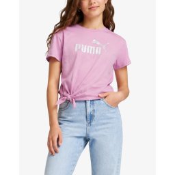 PUMA Ess Logo Knotted Tee G Pink