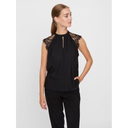 Vero Moda Блуза Milla 10226072 Черен Regular Fit