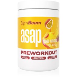 GymBeam ASAP Pre-Workout разтворима напитка за подпомагане на спортните постижения вкус Mango Maracuja 425 гр.