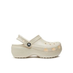Crocs Чехли Classic Platform Glitter Clog W 207241 Екрю