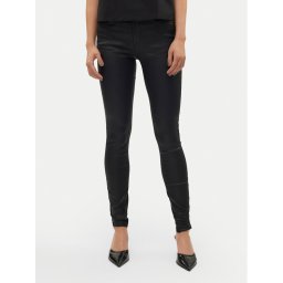 Vero Moda Панталони от имитация на кожа Flash 10314591 Черен Skinny Fit