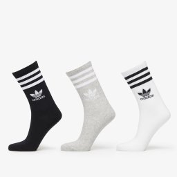 Чорапи adidas Mid Cut Crew Socks 3-Pack White/ Medium Grey Heather/ Black XL