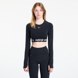 Тениска Nike Pro Women's Dri-FIT Cropped Long-Sleeve Top Black/ White S