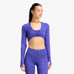 Тениска adidas Primelift Workout Snake Twist Reversible Long Sleeve Solar Purple/ Pure Purple S