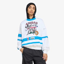 Суитшърт adidas Archive Sweater Baseball White/ Bright Blue L