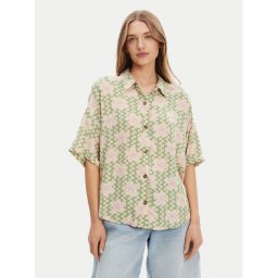 Roxy Риза Beach Nostalgia ERJWT03665 Зелен Regular Fit