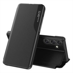 Тънък кожен калъф тип портмоне с прозорче за Samsung Galaxy A27 5G – черен