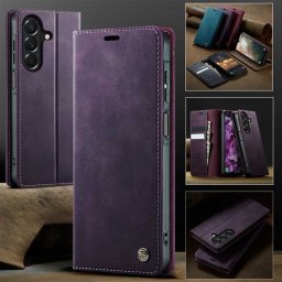 Кожен калъф страничен flip марка CASEME за Samsung Galaxy A27 5G – лилав