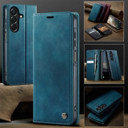 Кожен калъф страничен flip марка CASEME за Samsung Galaxy A27 5G – тюркоазен
