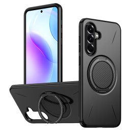 Хибриден гръб с кръгла метална стойка MAGSAFE за Samsung Galaxy A27 5G - черен