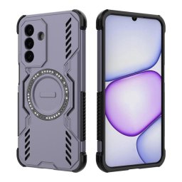 Хибриден гръб с кръгла метална стойка MAGSAFE за Samsung Galaxy A27 5G - тъмно лилав