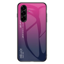Силиконов кейс със стъклен гръб за Samsung Galaxy A27 5G - розов градиент
