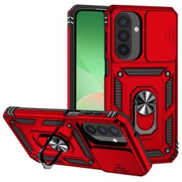 Хибриден гръб със стойка и слайдър за камера за Samsung Galaxy A27 5G - червен