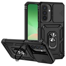 Хибриден гръб със стойка и слайдър за камера за Samsung Galaxy A27 5G - черен