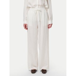 Pieces Текстилни панталони Pia 17149314 Бял Wide Leg