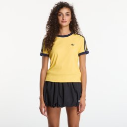 Тениска adidas Heather 3-Stripes Cali T-Shirt Warm Vanilla/ Bold Gold/ Night Indigo L