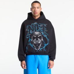 Суитшърт Nike Standard Issue Men's Brushed Pullover Basketball Hoodie Black/ Lt Current Blue/ Pale Ivory L