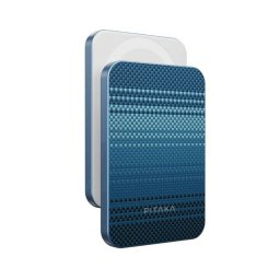 Външна батерия /power bank/ Pitaka Qi2 Aramid Fiber, 5000mAh, синя, 1x USB-C(ж), безжично зареждане Qi2, 20W