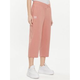 Under Armour Долнище анцуг Ua Rival Terry Crop Wide Leg 1382737-696 Розов Loose Fit