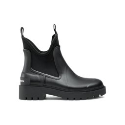 Calvin Klein Jeans Гумени ботуши Mid Rainboot Chelsea YW0YW01034 Черен