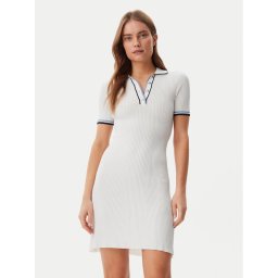 Guess Плетена рокля W5GK84Z3L10 Бял Regular Fit