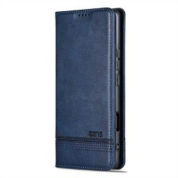 Кожен калъф страничен flip марка AZNS за Honor 600 Pro – тъмно син