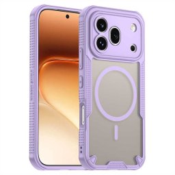 Силиконов гръб с MAGSAFE магнит за Honor 600 Pro - лилава рамка