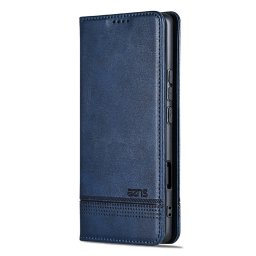 Кожен калъф страничен flip марка AZNS за Honor 600 – тъмно син
