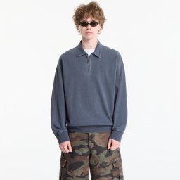 Тениска Carhartt WIP Harper Polo UNISEX Carbon Garment Dyed XS