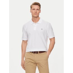 Gant Тениска с яка и копчета Shield 2210 Бял Regular Fit