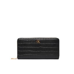 Calvin Klein Портфейл Ck Croc Long Zip Around LV04F1096G Черен