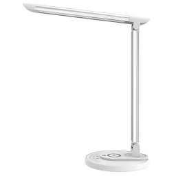 LED лампа TaoTronics TT-DL036, 12W/12V/3A, 410lm, настолна, 2700K-6000K, функция за безжично зареждане, 1x USB-A порт, бяла