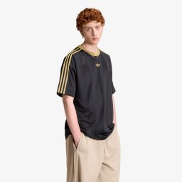 Тениска adidas Adicolor Jacquard Jersey Black/ Dark Football Gold L
