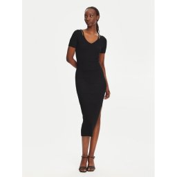 HUGO Плетена рокля Shaty 50538239 Черен Slim Fit