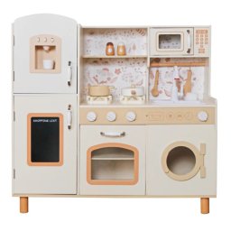 Детска Дървена Кухня GINGER HOME – Винтидж Модел с Електронни Котлони, Светлини, Звуци и Мивка с ...