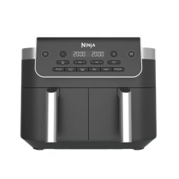 Фритюрник с горещ въздух Ninja Airfryer DualZone DZ801EU, 2400W, 7.5 л, 6 функции за готвене, 2 кошници по 3.8 л, Функция Max Crisp и дехидратация, Дигитален панел, Максимална температура 240 градуса, Кошници и плочи с керамично покритие, Бял