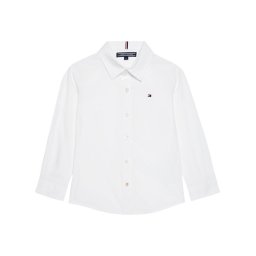 Tommy Hilfiger Риза Solid Poplin KB0KB06965 M Бял Slim Fit